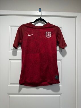 Nike Burgundy England Football Jersey with White Accents